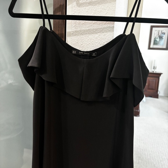Zara Cold Shoulder Babydoll Dress - Black Size S - Picture 7 of 9